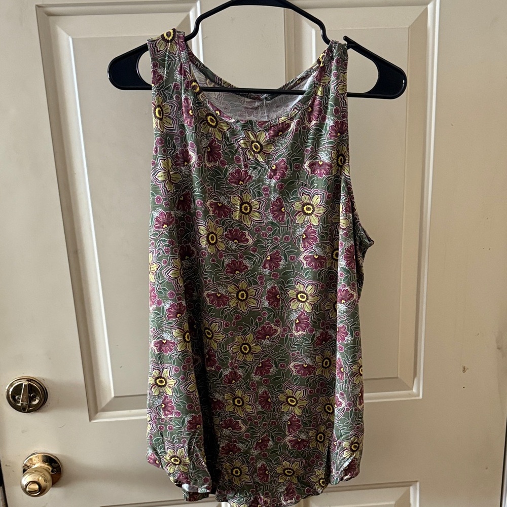 Maurices Floral Tank Top - Green and Purple